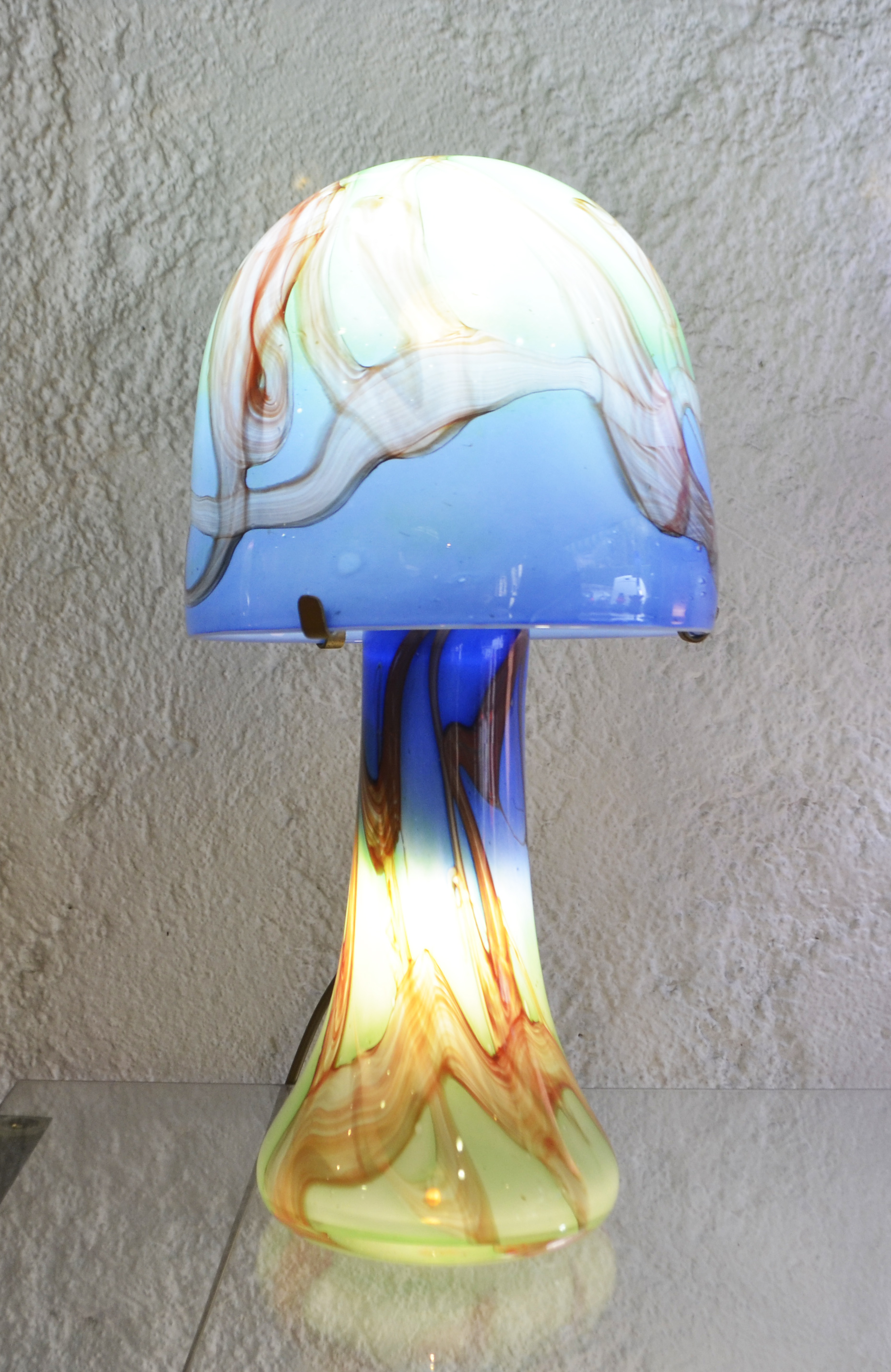 Lampe en verre bullé de Biot